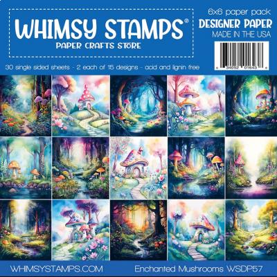 Whimsy Stamps Paper Pad - Enchanted Mushrooms